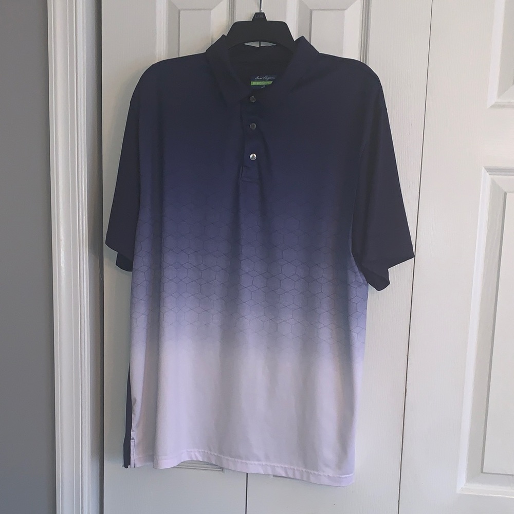 Mens Ben Hogan Performance Navy Collared Short Sleeve Golf Athletic Shirt XL